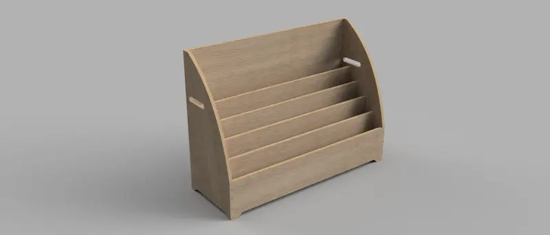CAD render of a birch plywood leaflet display
